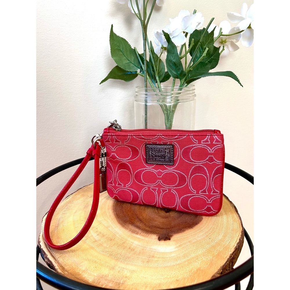 COACH Poppy Ruby Red Wristlet